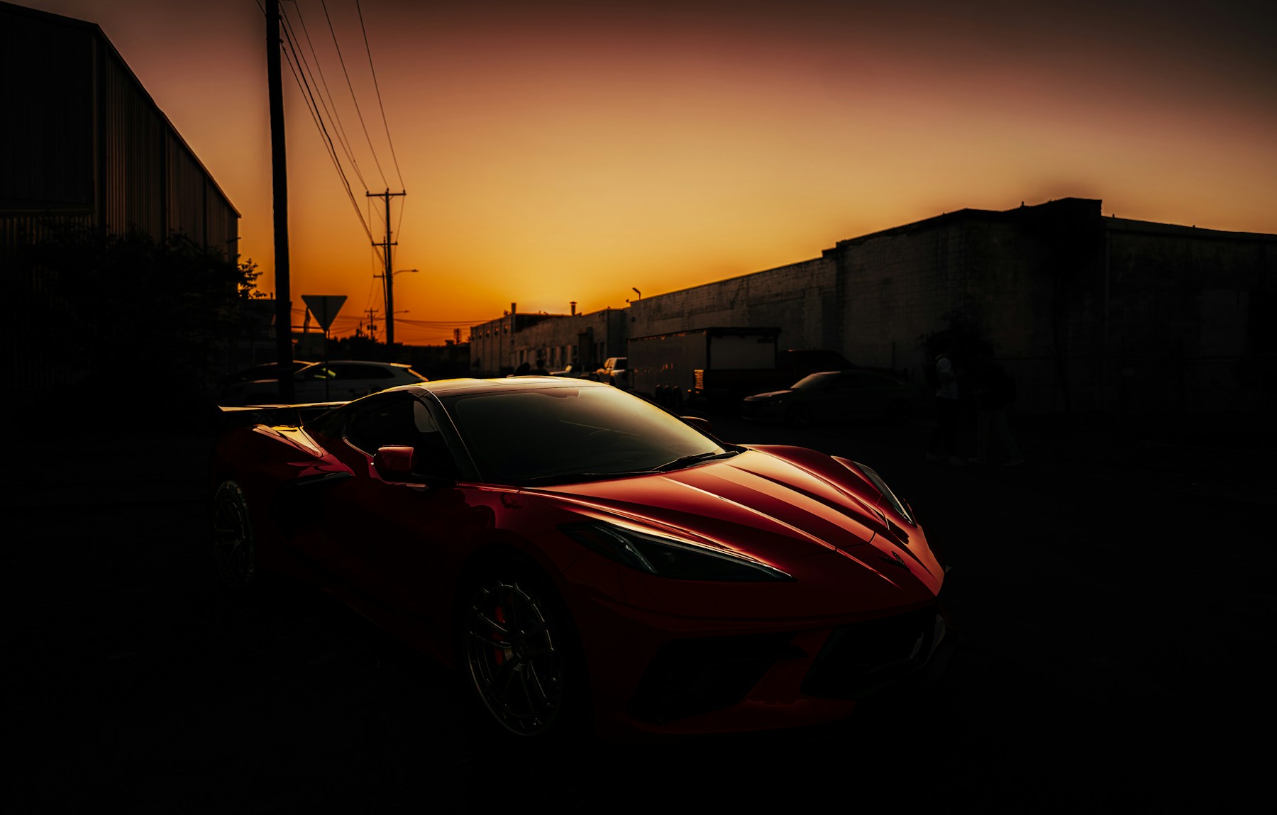 Cinematic sports car scene